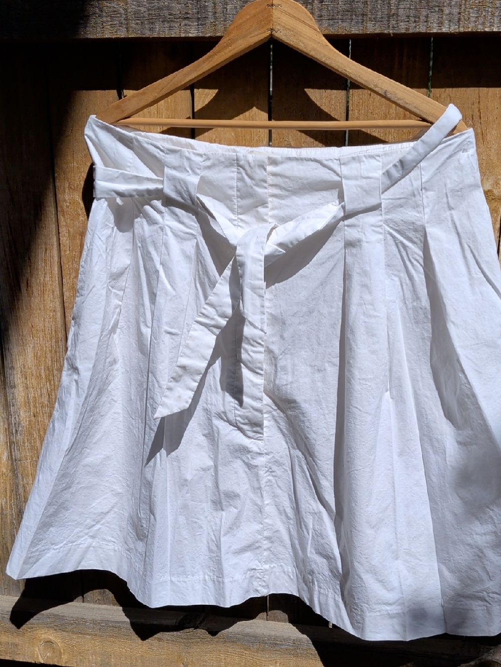 Banana Republic White High-Waist‎ Tie-Front A-Line Skirt 100% Cotton